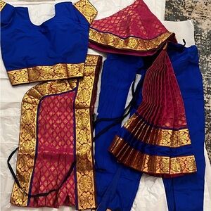 Bharatnatyam girls dance costume